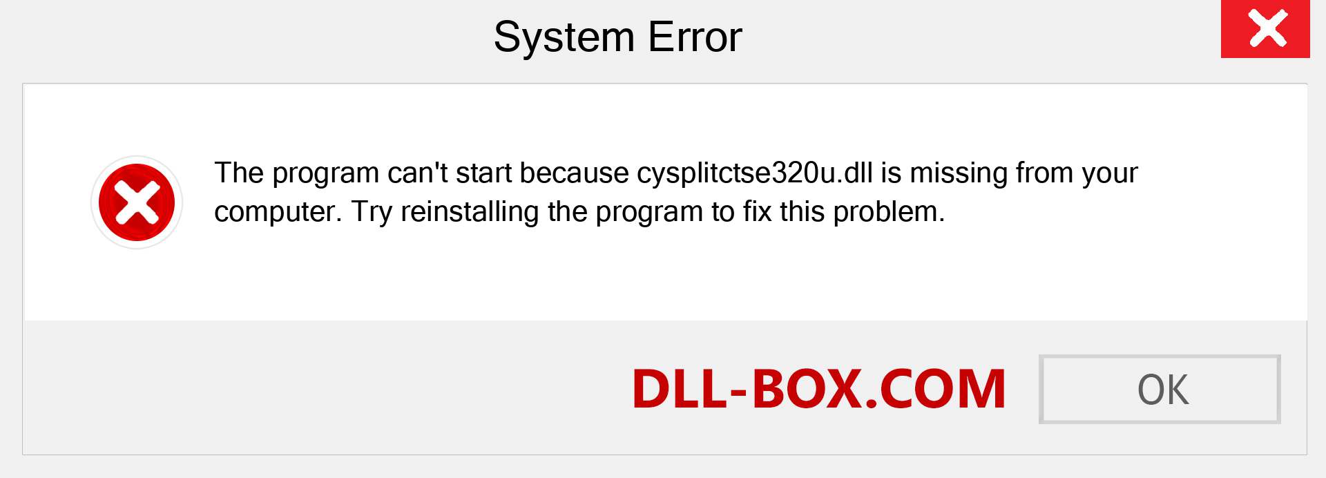  cysplitctse320u.dll file is missing?. Download for Windows 7, 8, 10 - Fix  cysplitctse320u dll Missing Error on Windows, photos, images